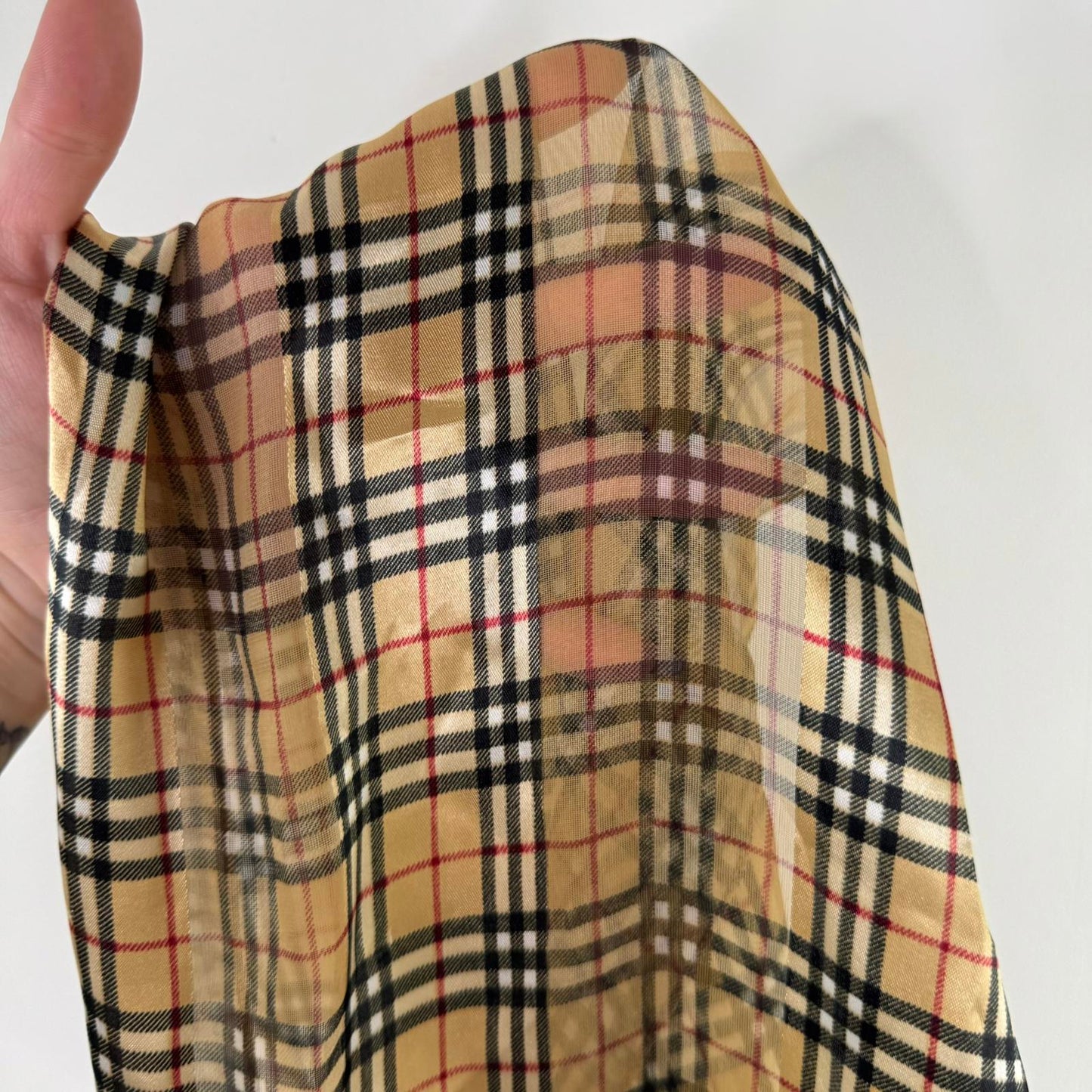Y2K vintage novacheck scarf tartan lightweight sheer check print