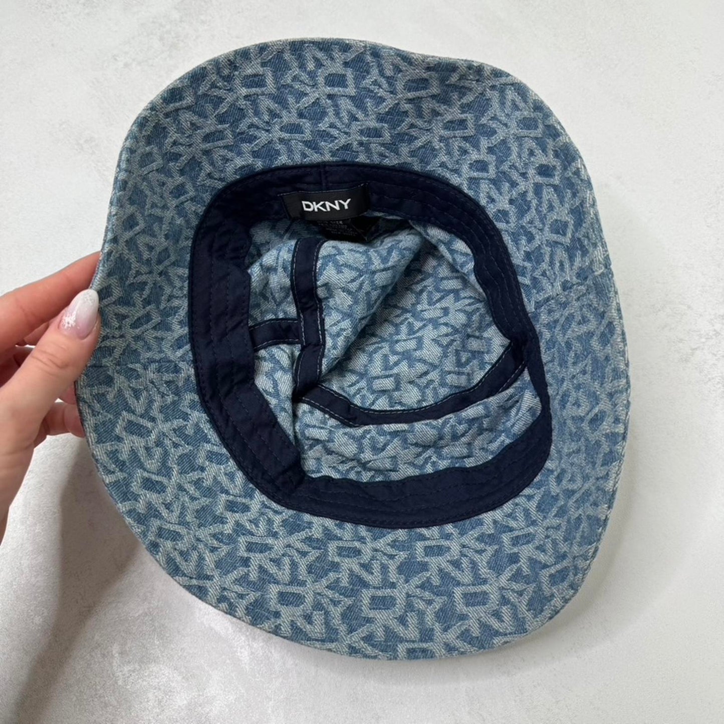 DKNY denim bucket hat light blue denim wash one size summer
