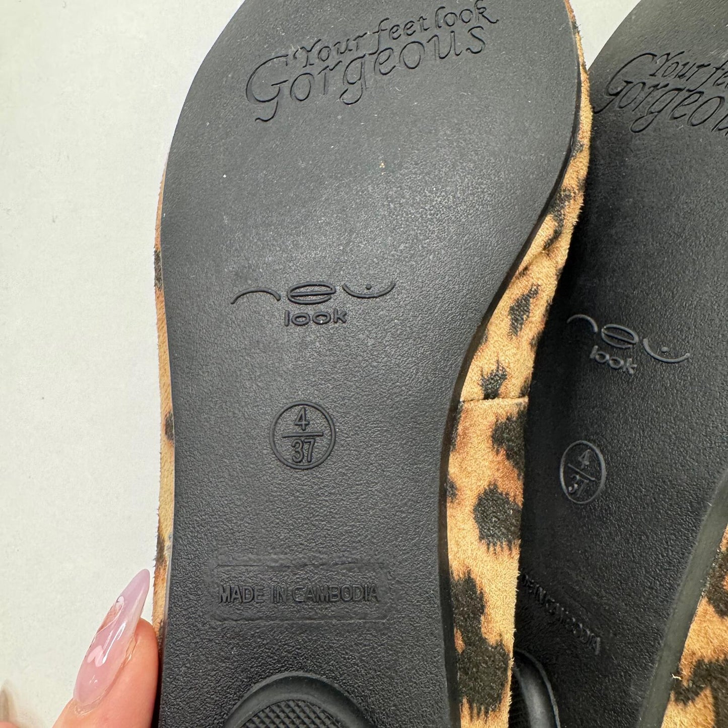 Y2K vintage leopard print pumps ballerina flats slip on brown black