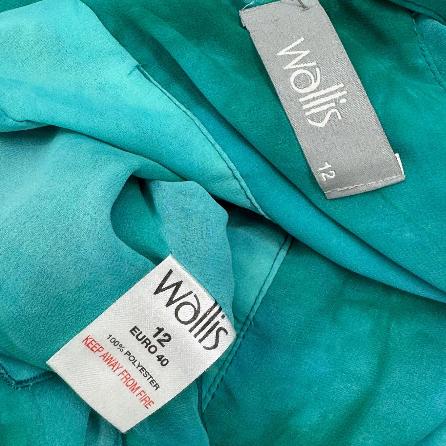 Y2K vintage pleated cami top bow v hem strappy bow tie dye turquoise summer