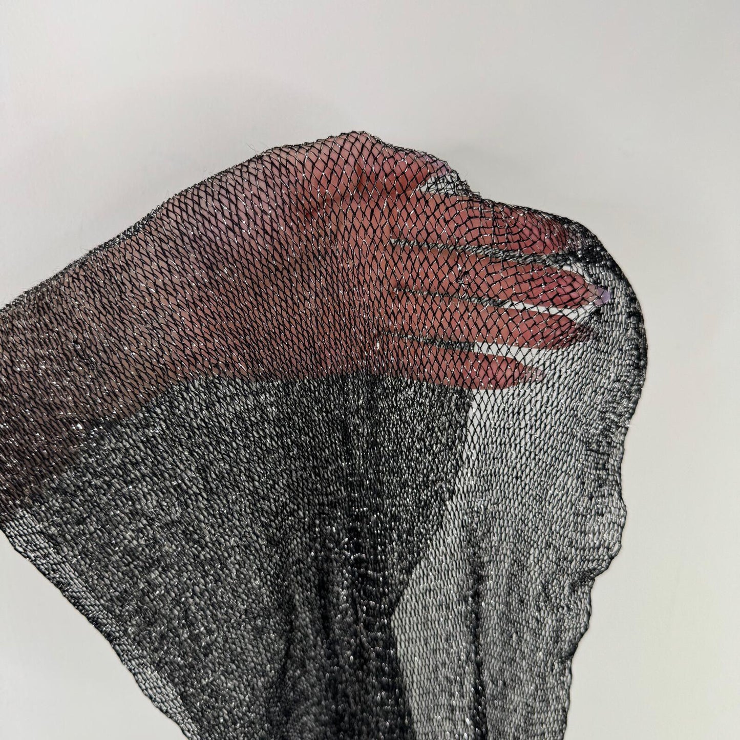 Y2K vintage scarf glitter sparkly sheer netted fringe black