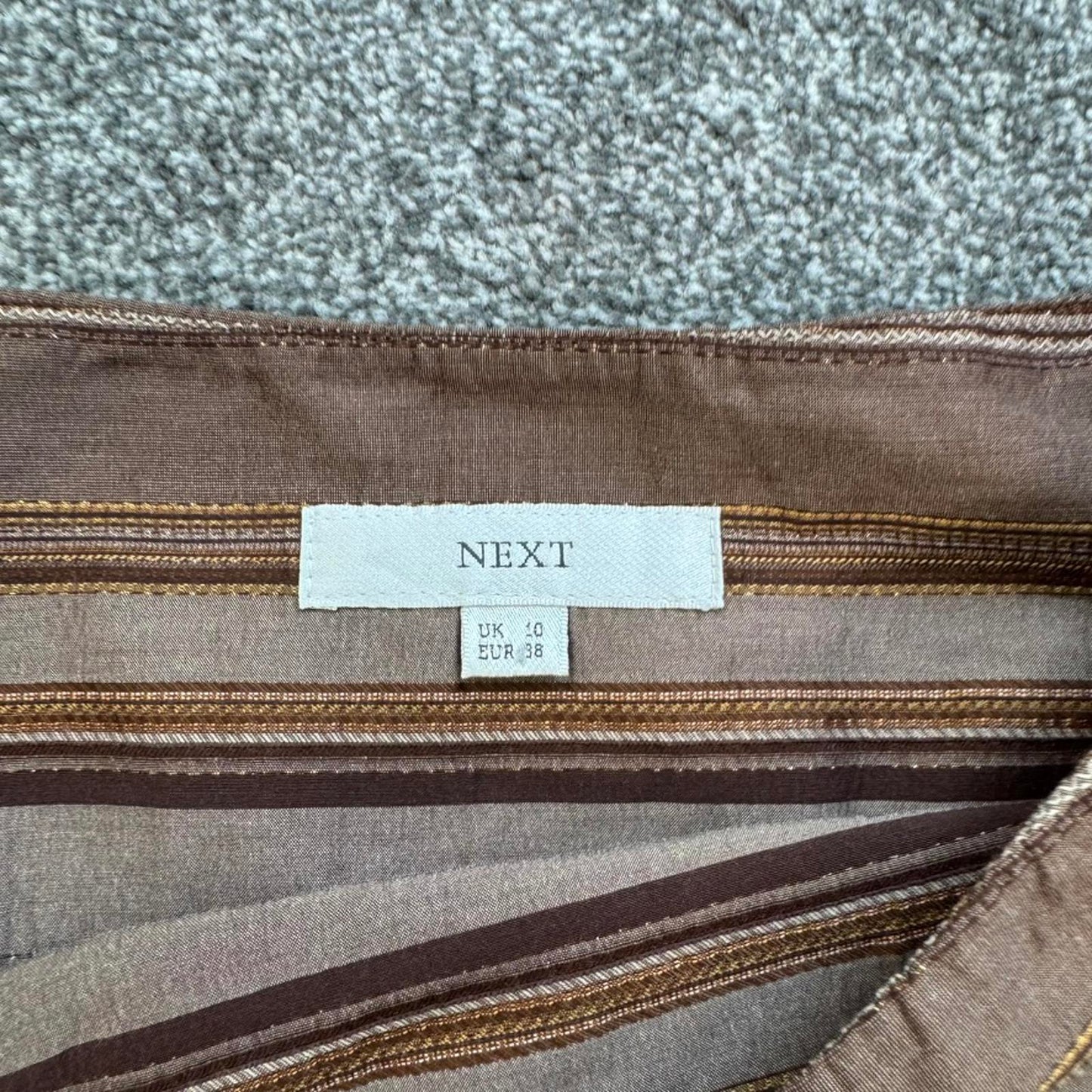 Y2K vintage stripe maxi skirt a line stripy pinstripe light dark brown