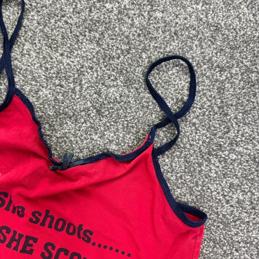 Y2K vintage football slogan cami top