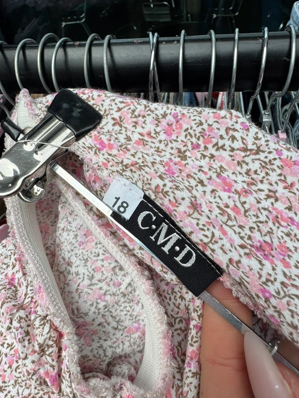 Y2K vintage maxi skirt a line ditsy floral pink