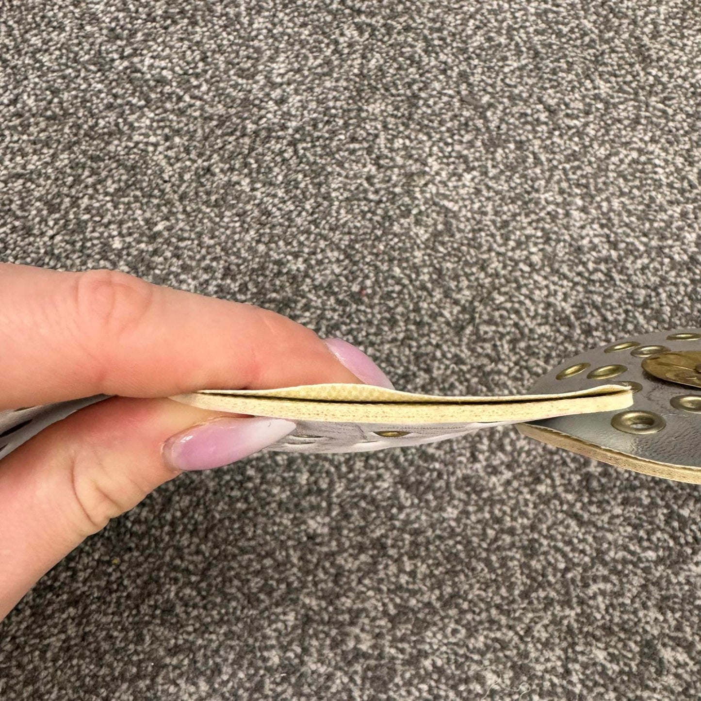 Y2K vintage disc circle belt boho silver gold chunky faux leather shiny