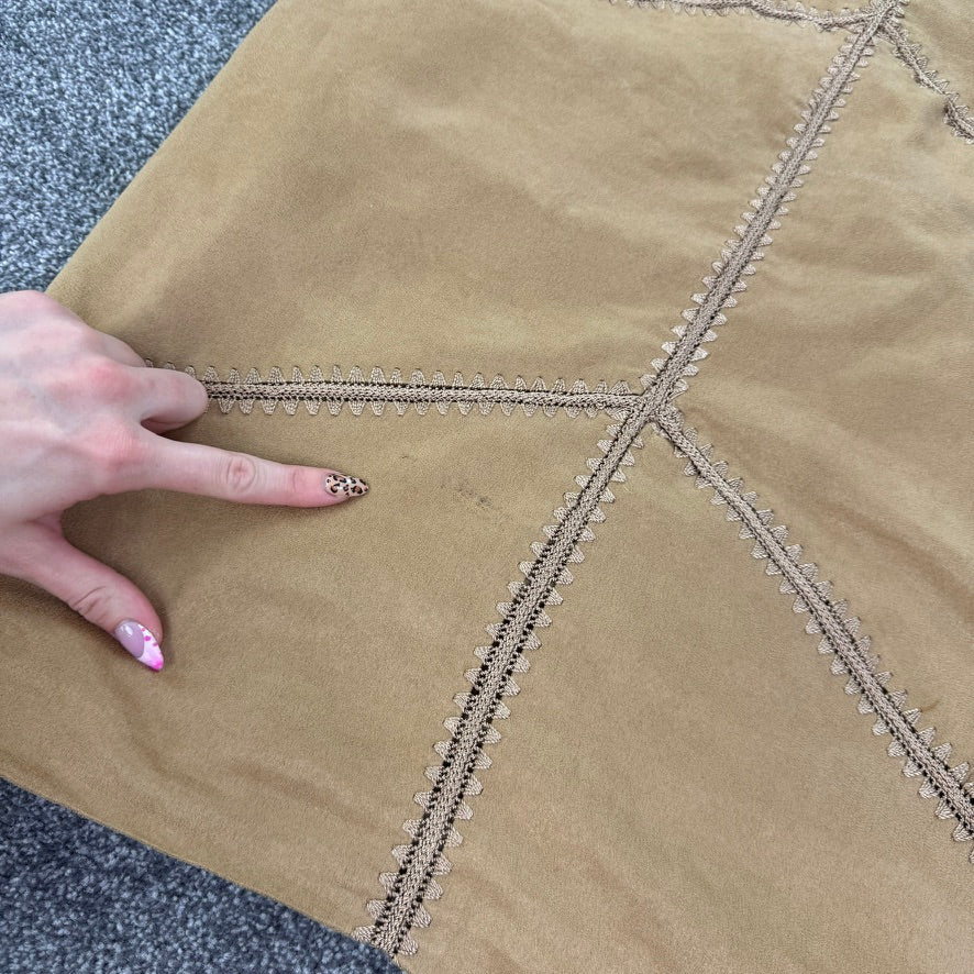 Y2K vintage faux suede maxi skirt hanky hem