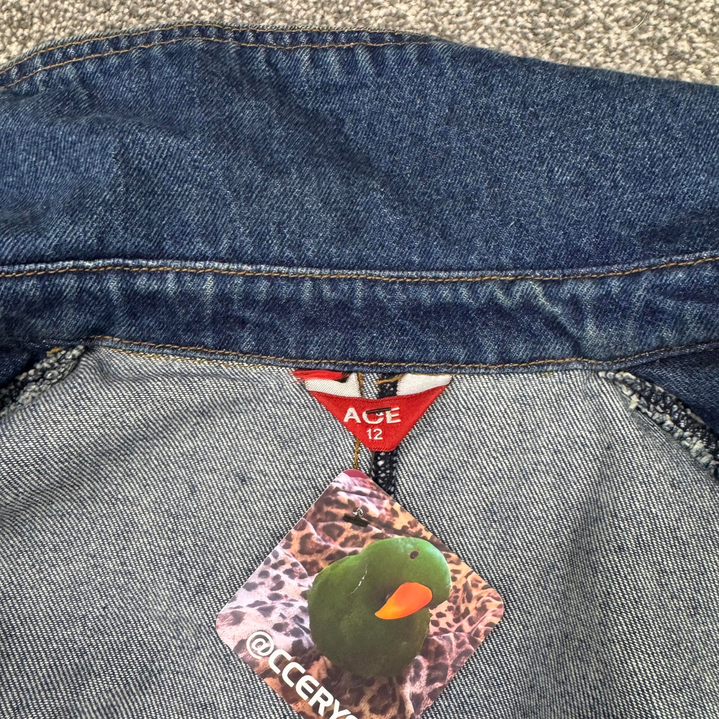 Y2K vintage faded denim double breasted jacket blazer button up military utility