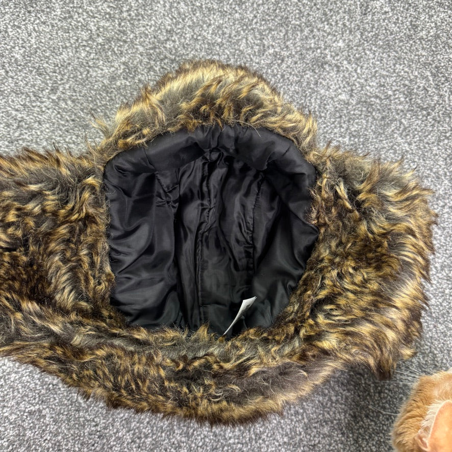 Y2K vintage brown faux fur trapper hat