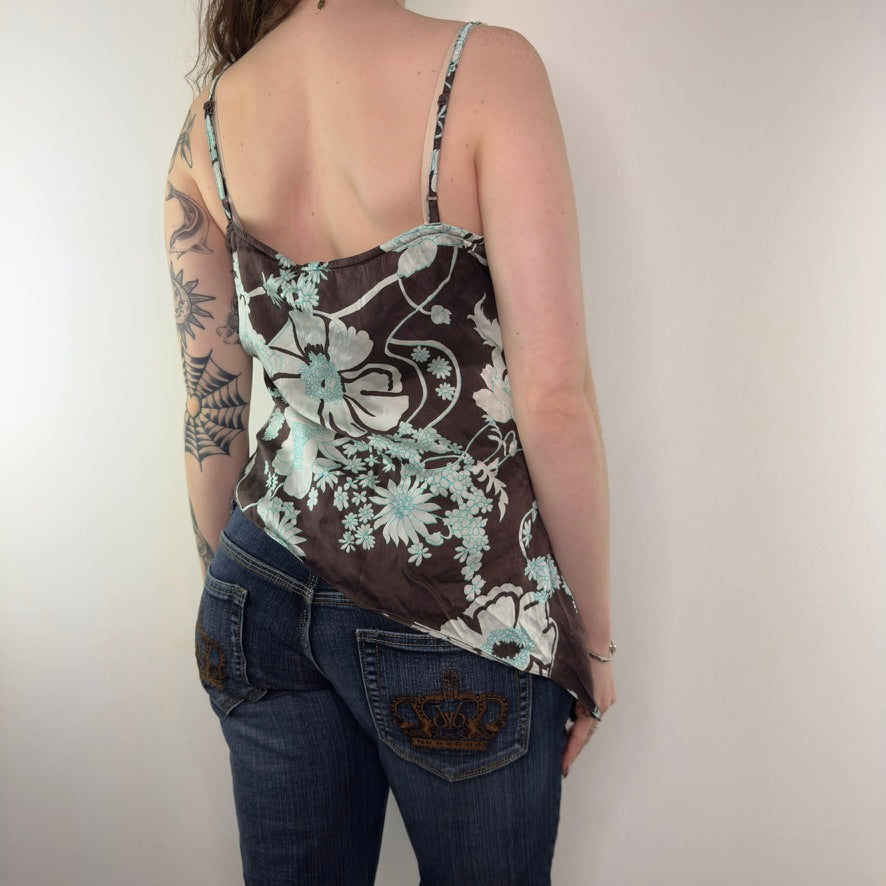 Y2K vintage Jane Norman silk floral cami top