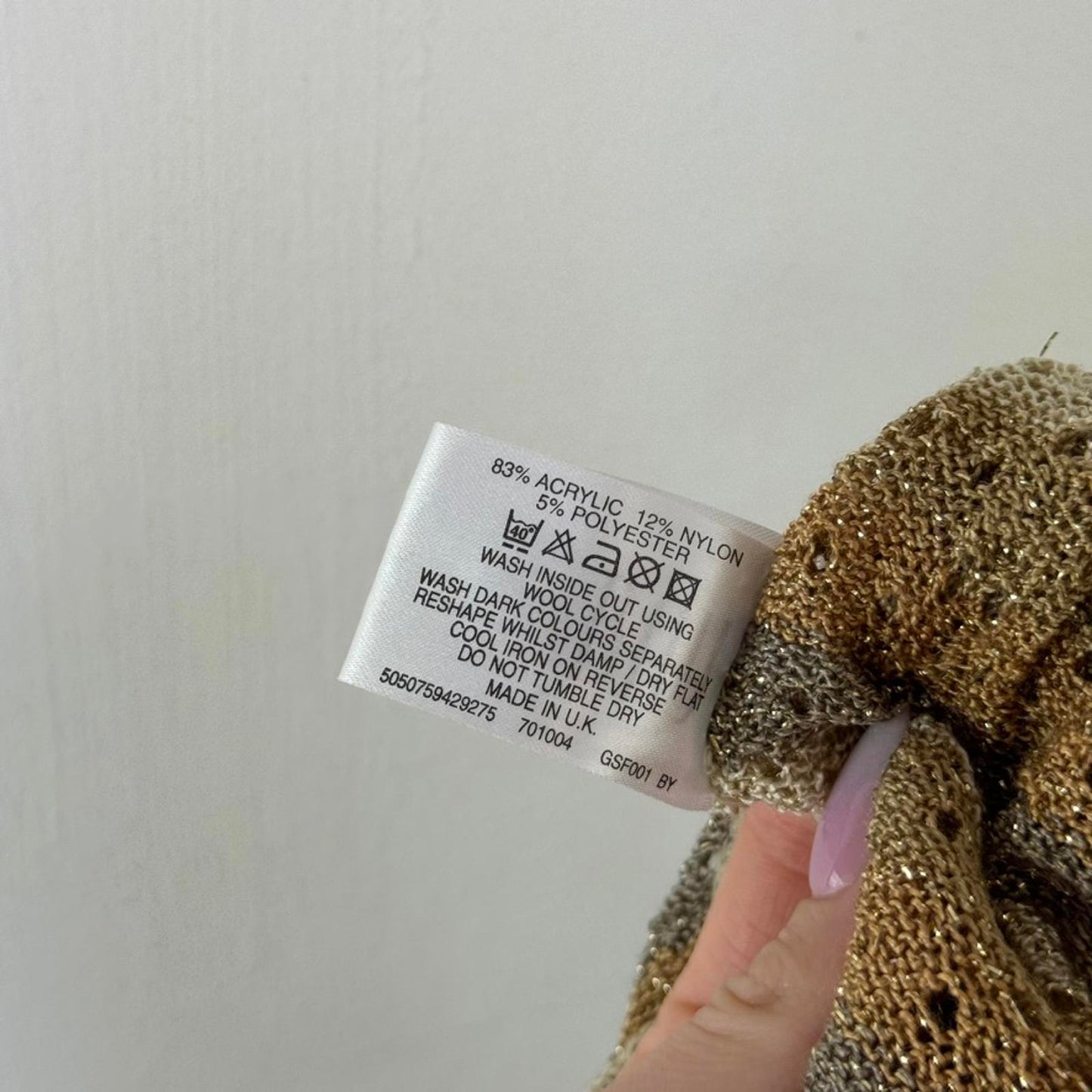 Y2K vintage Bay cropped tie bow front cardigan sparkly glitter stripe gold