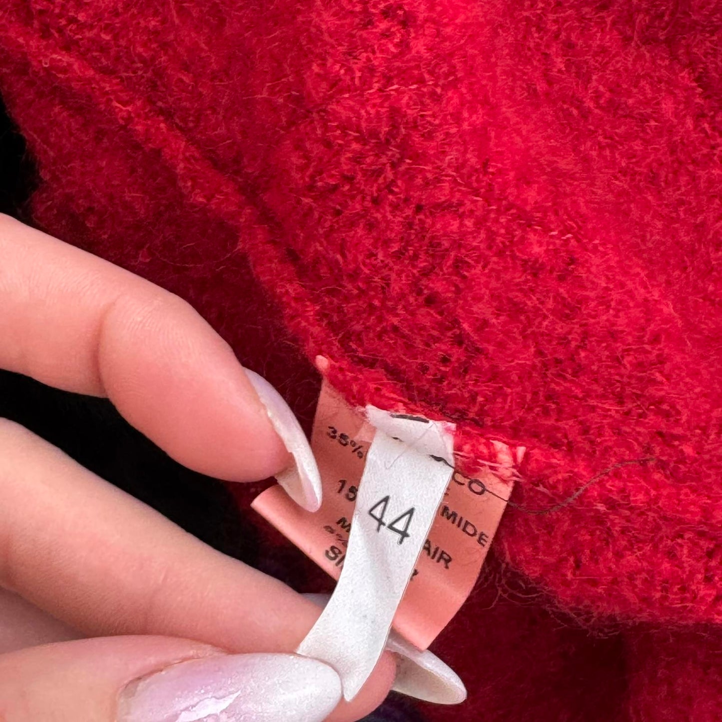 Y2K vintage mohair/ silk knit cardigan lace trim 3D flowers bow patchwork