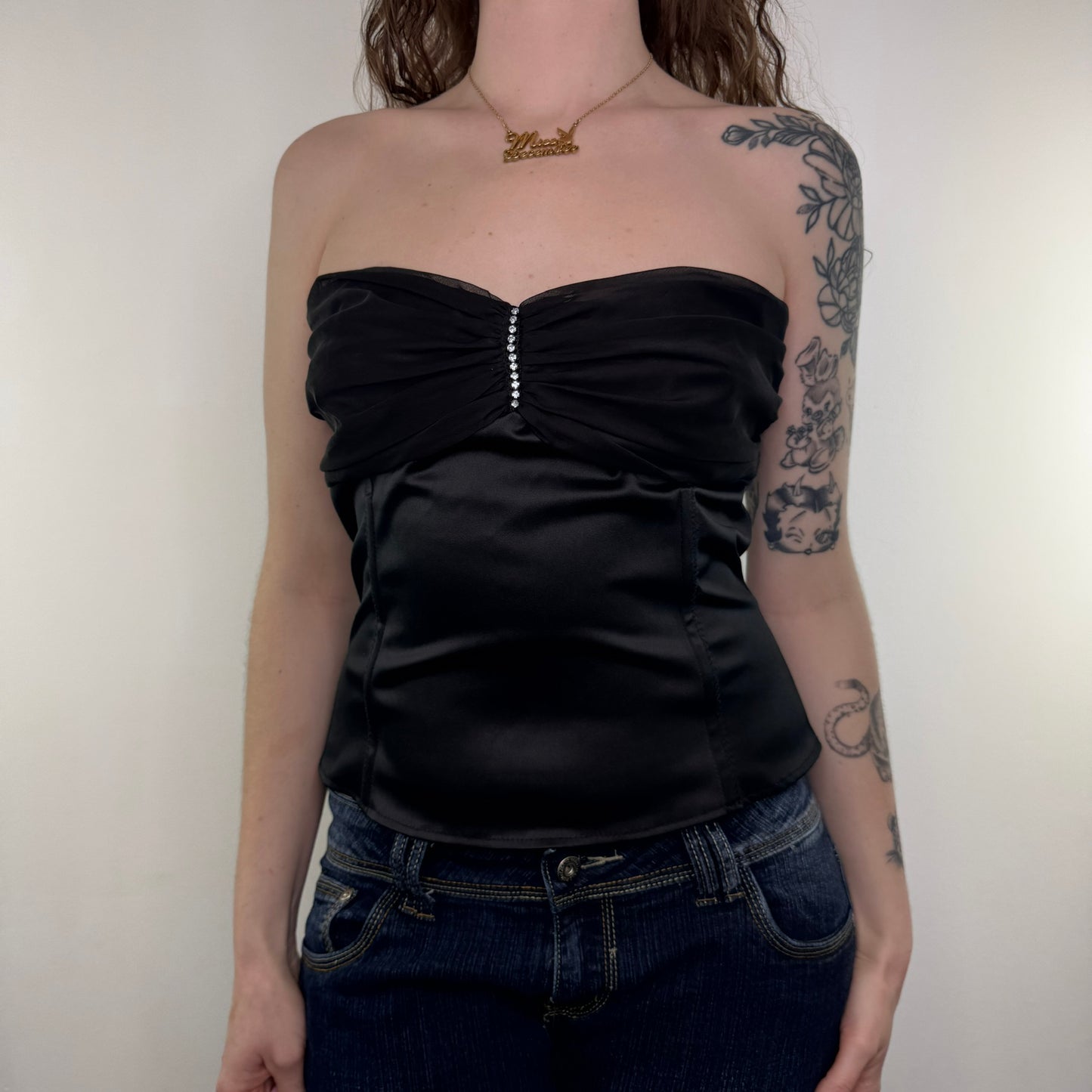 Y2K vintage strapless boned bustier top