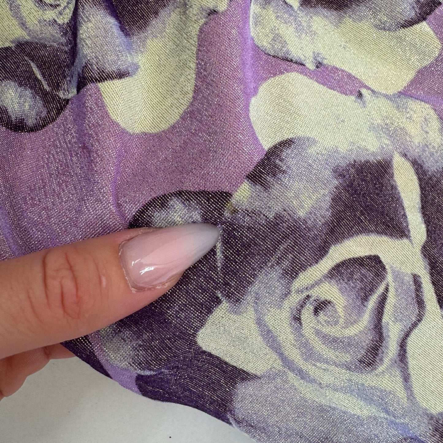 Y2K vintage sarong cover up beach swim rose floral pattern sparkly