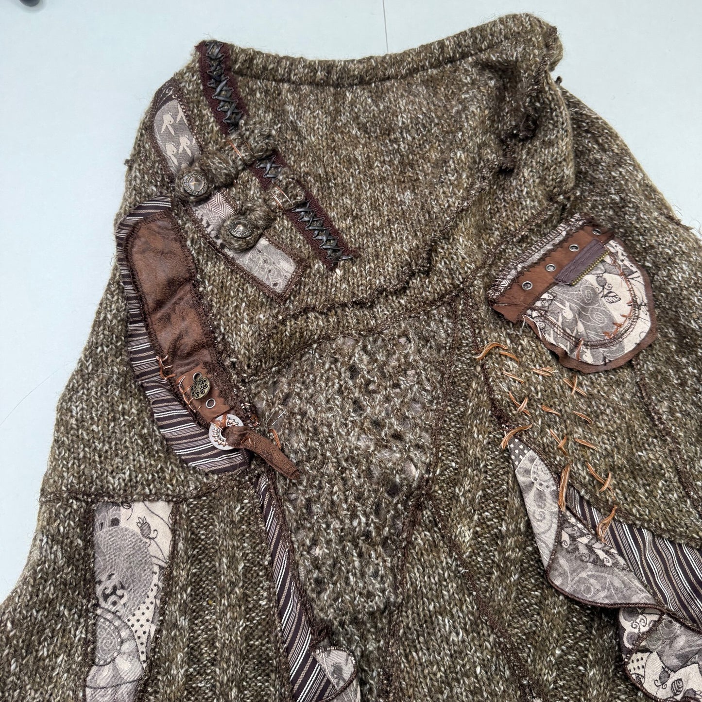 Y2K vintage Juju & Christine maxi skirt patchwork boho fairy wool knit blend