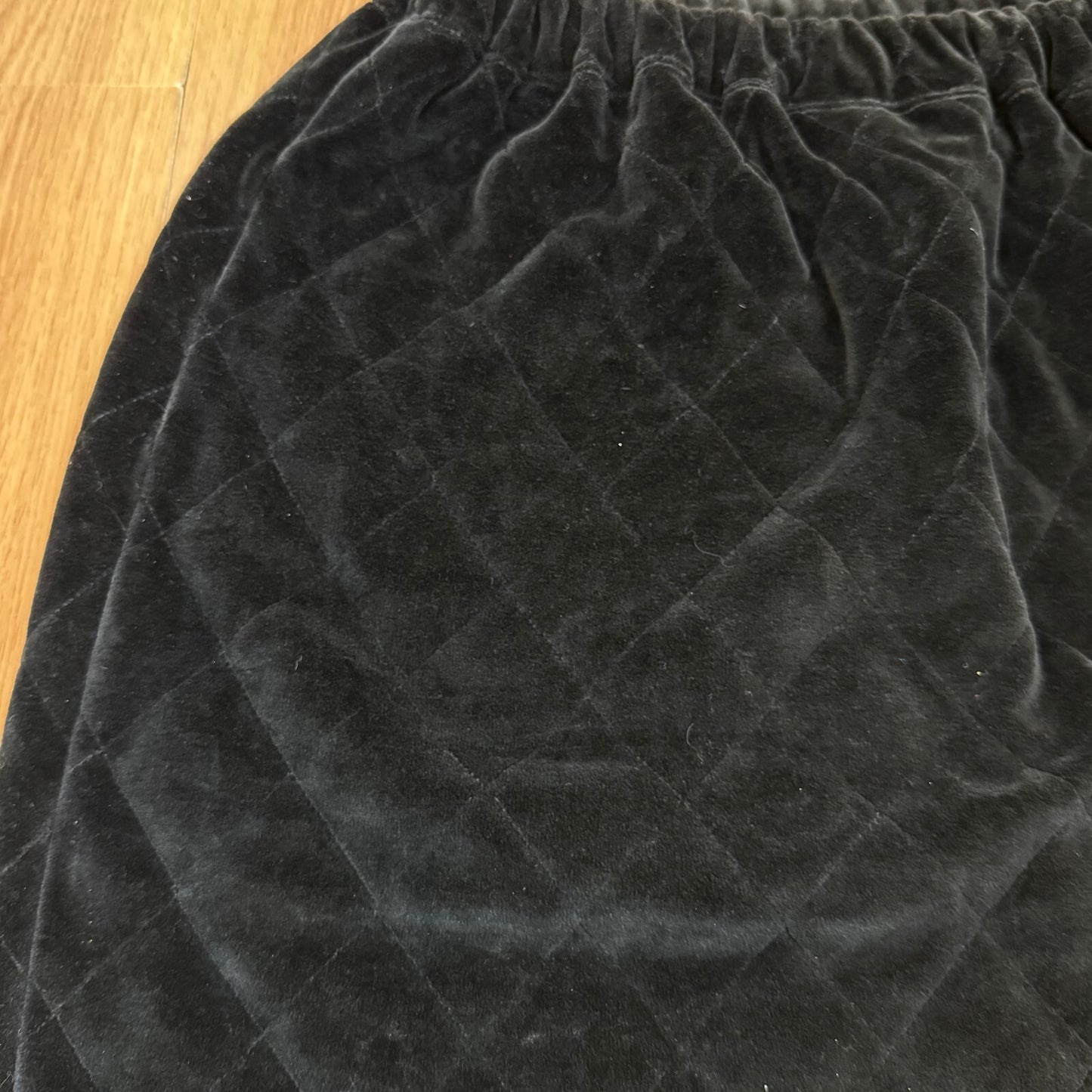 Vintage Sonia Rykiel velvet quilted mini skirt stretchy black