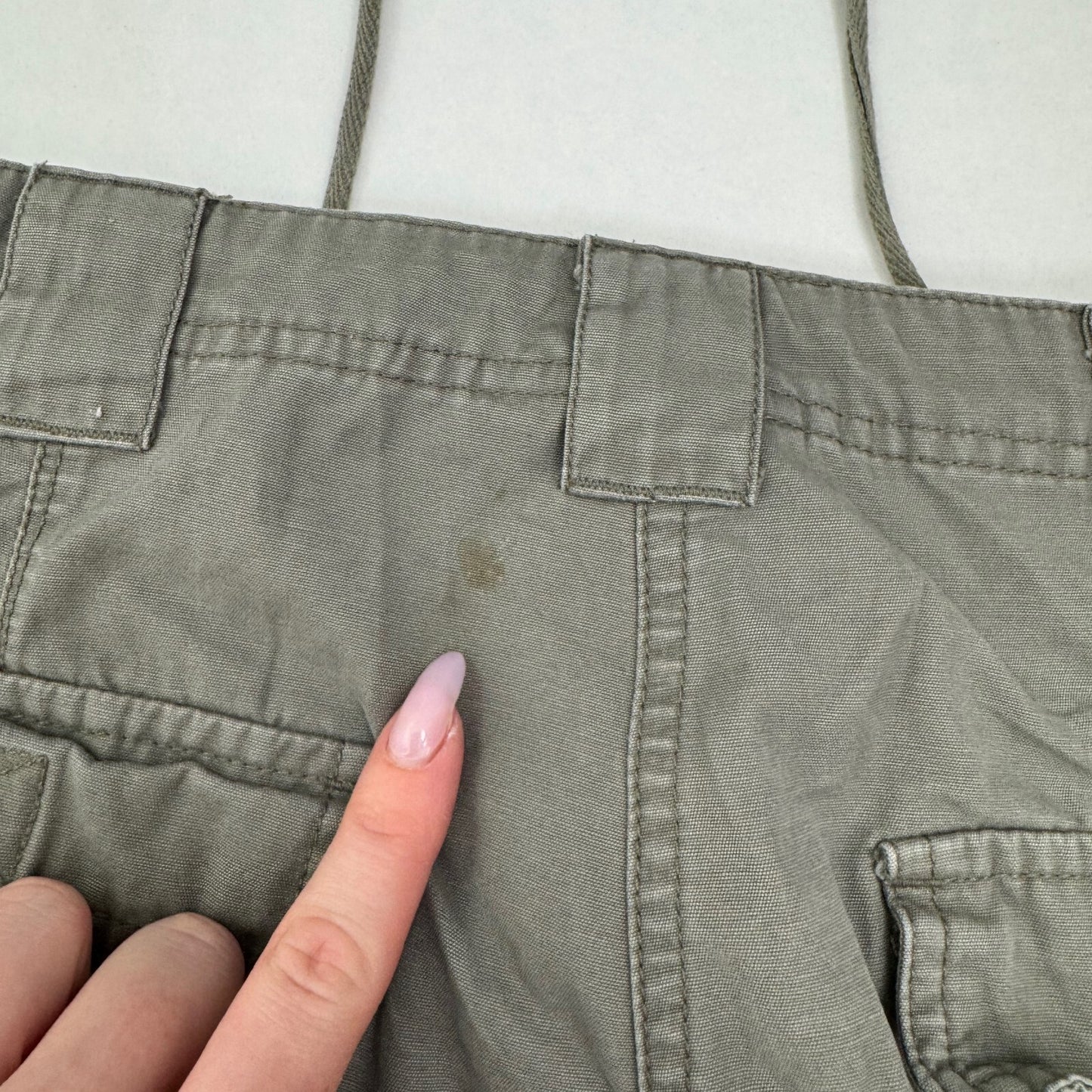 Y2K vintage capri trousers cropped embroidered sequin khaki cargo