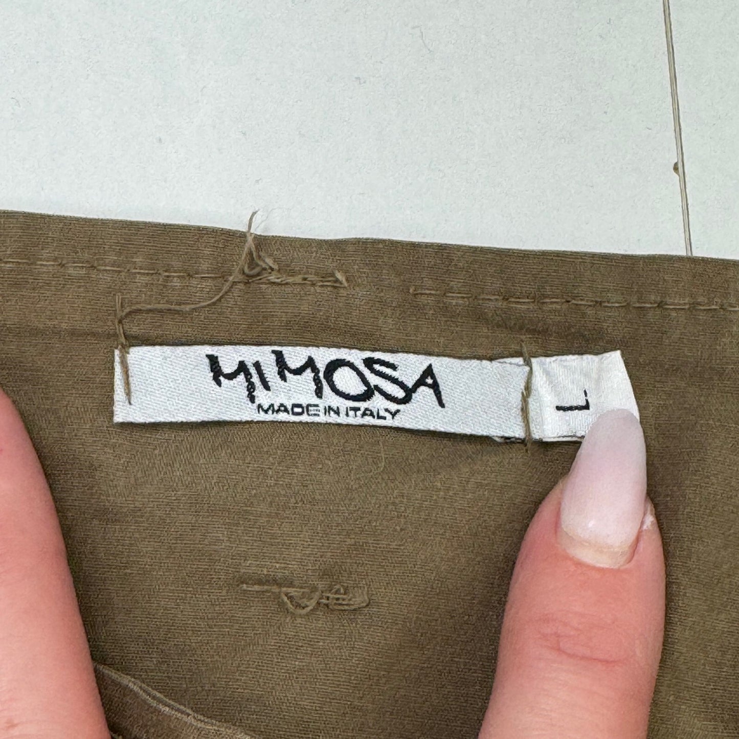 Y2K vintage midi skirt a line ruffle khaki gathered adjustable bow knee length
