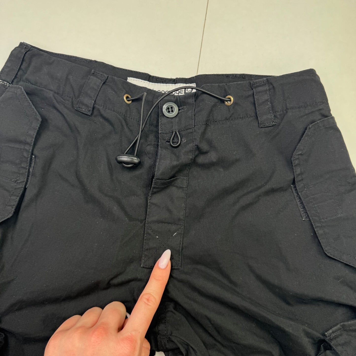 Y2K vintage Criminal Damage baggy shorts cropped cargo utility 3/4 length