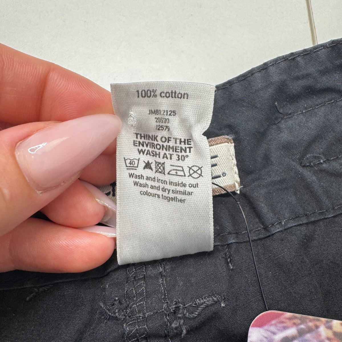 Y2K vintage mini shorts buttons mid rise cargo drawstring black cotton