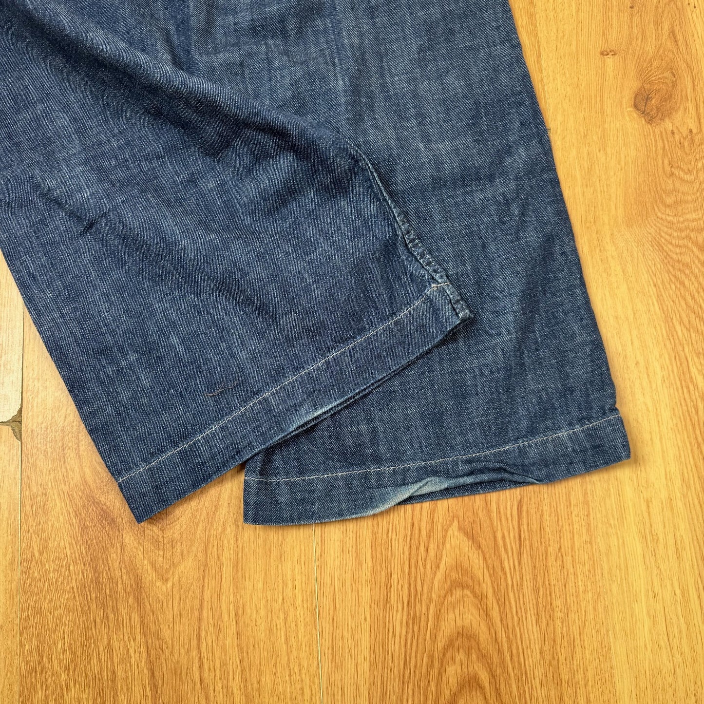 Y2K vintage bootcut denim jeans low rise faded dark blue wash cargo baggy fit