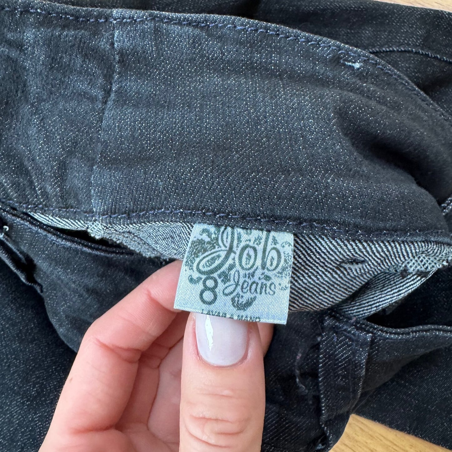 Y2K vintage low rise straight leg jeans stretchy denim black double button