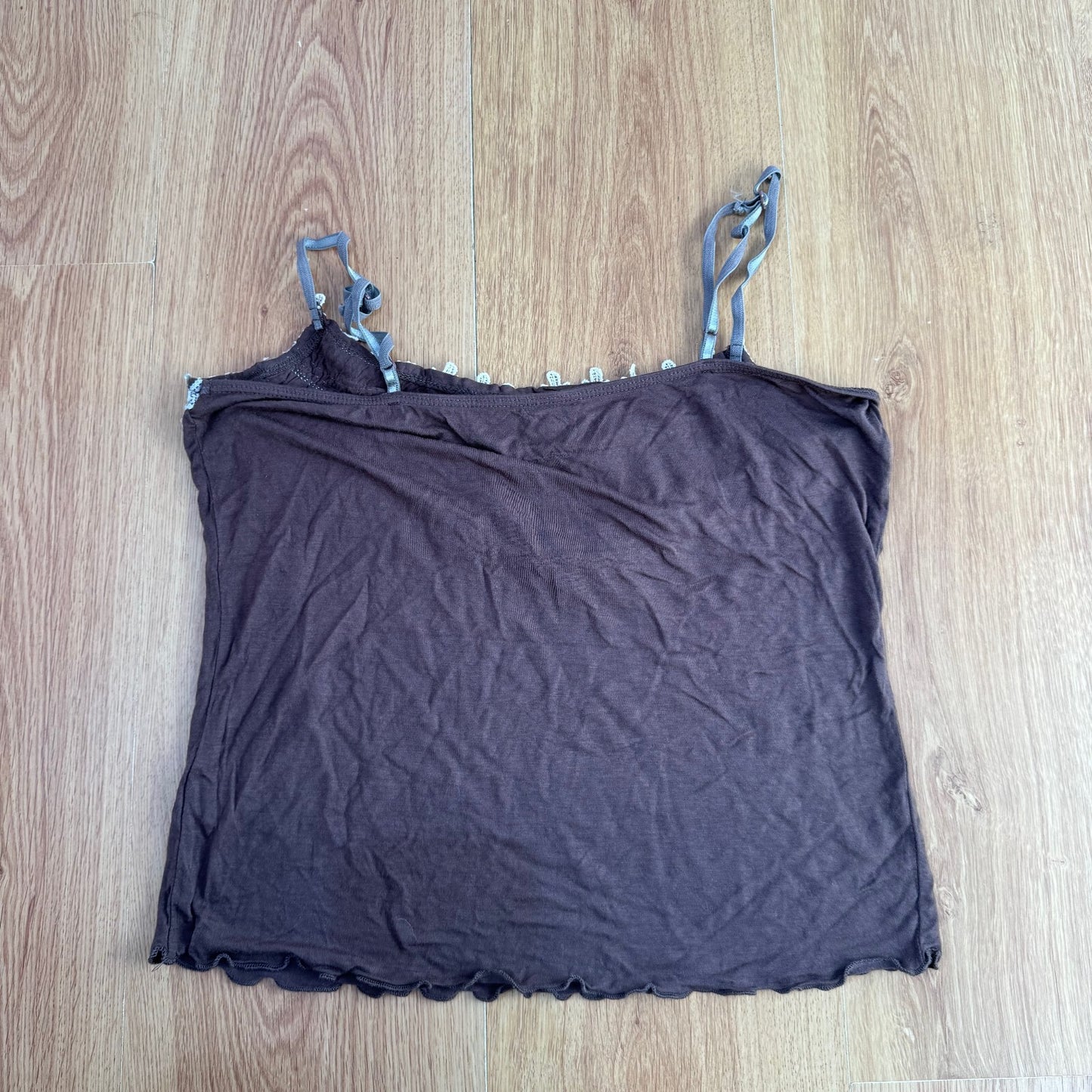 Free People cami top boho lace trim embroidered tank fairy