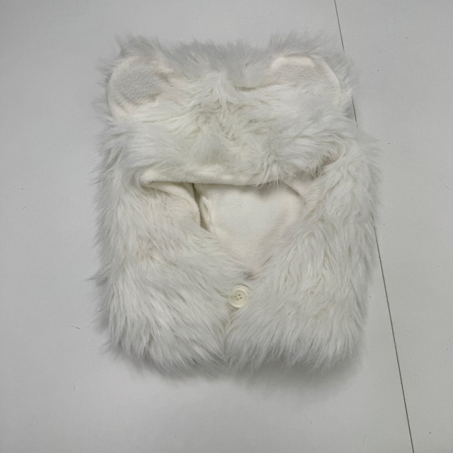 Y2K vintage bear hat ears faux fur white trapper fleece lined unisex