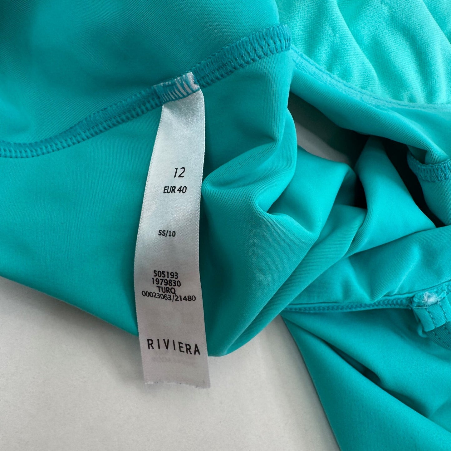 Y2K vintage tankini turquoise top halter neck underwire ruched non padded