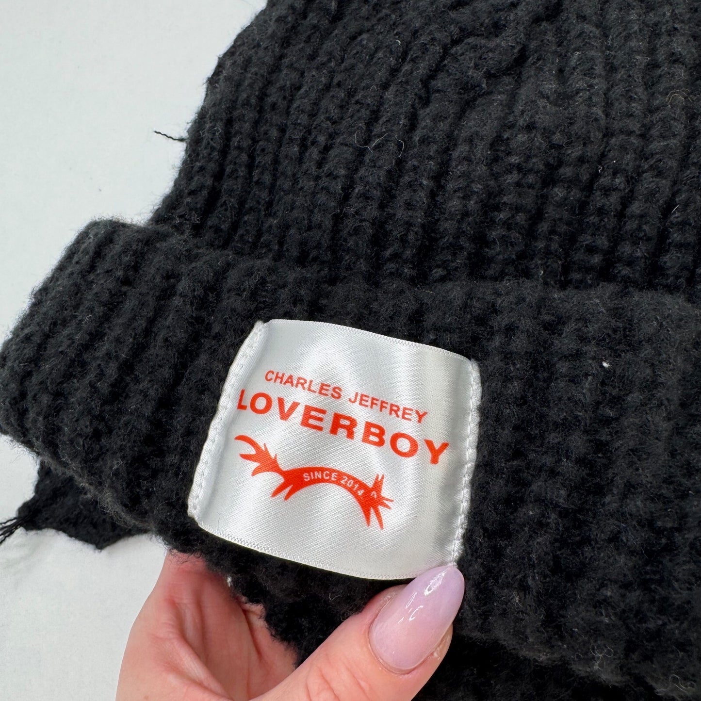 Charles Jeffrey Loverboy chunky rabbit beanie hat black
