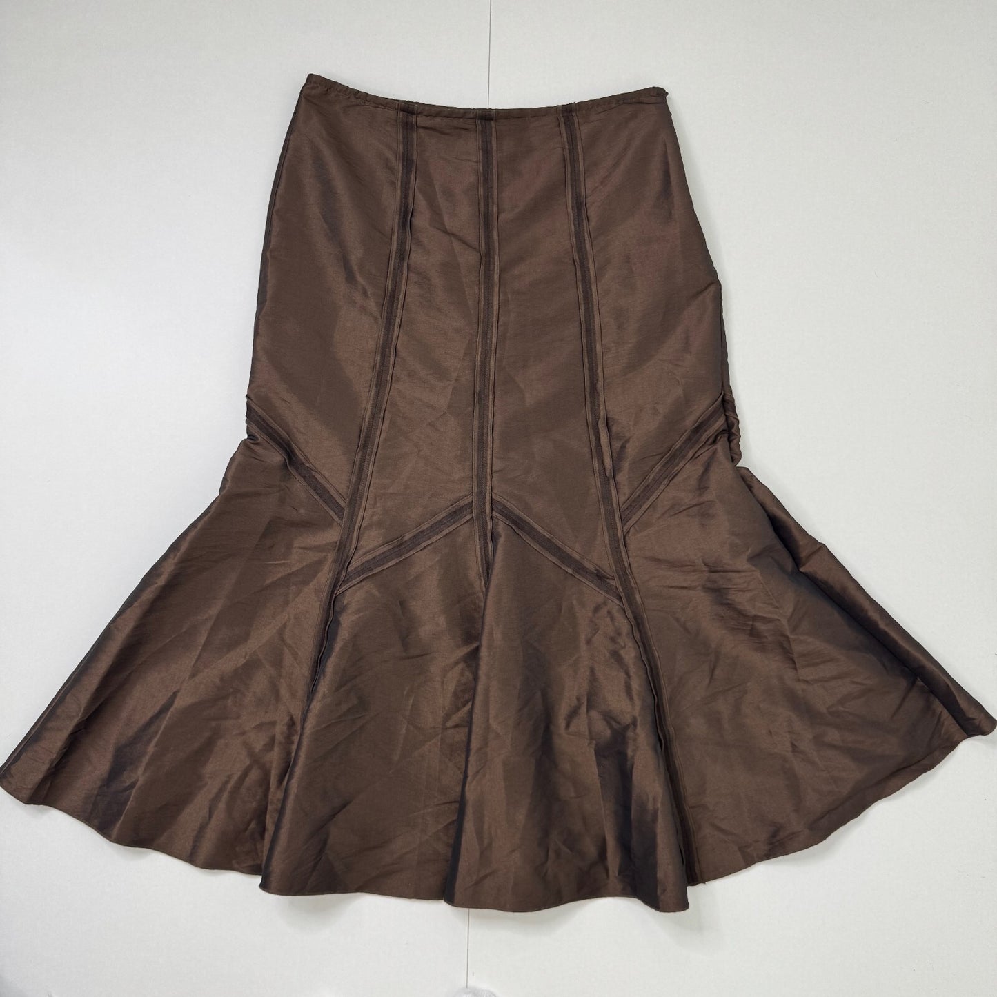 Y2K vintage Per Una midi skirt a line shiny stitch flowy boho