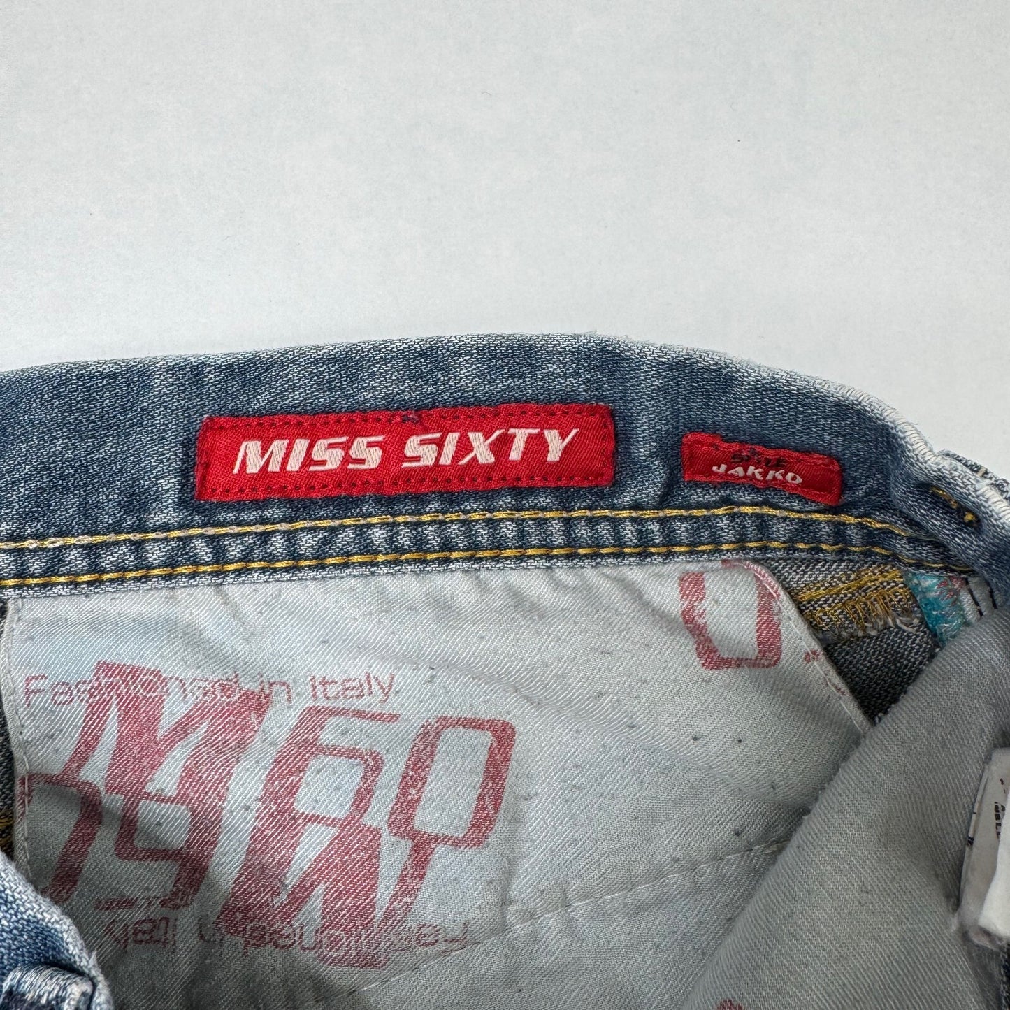 Y2K vintage Miss Sixty bootcut denim jeans low rise distressed baggy fit
