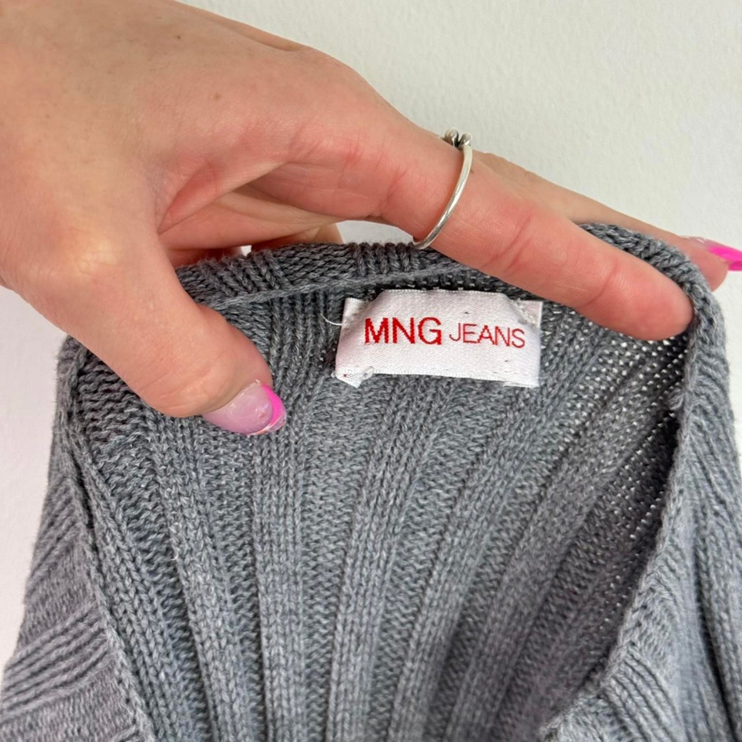 Y2K vintage asymmetrical side zipper ribbed chunky knit jumper high neck