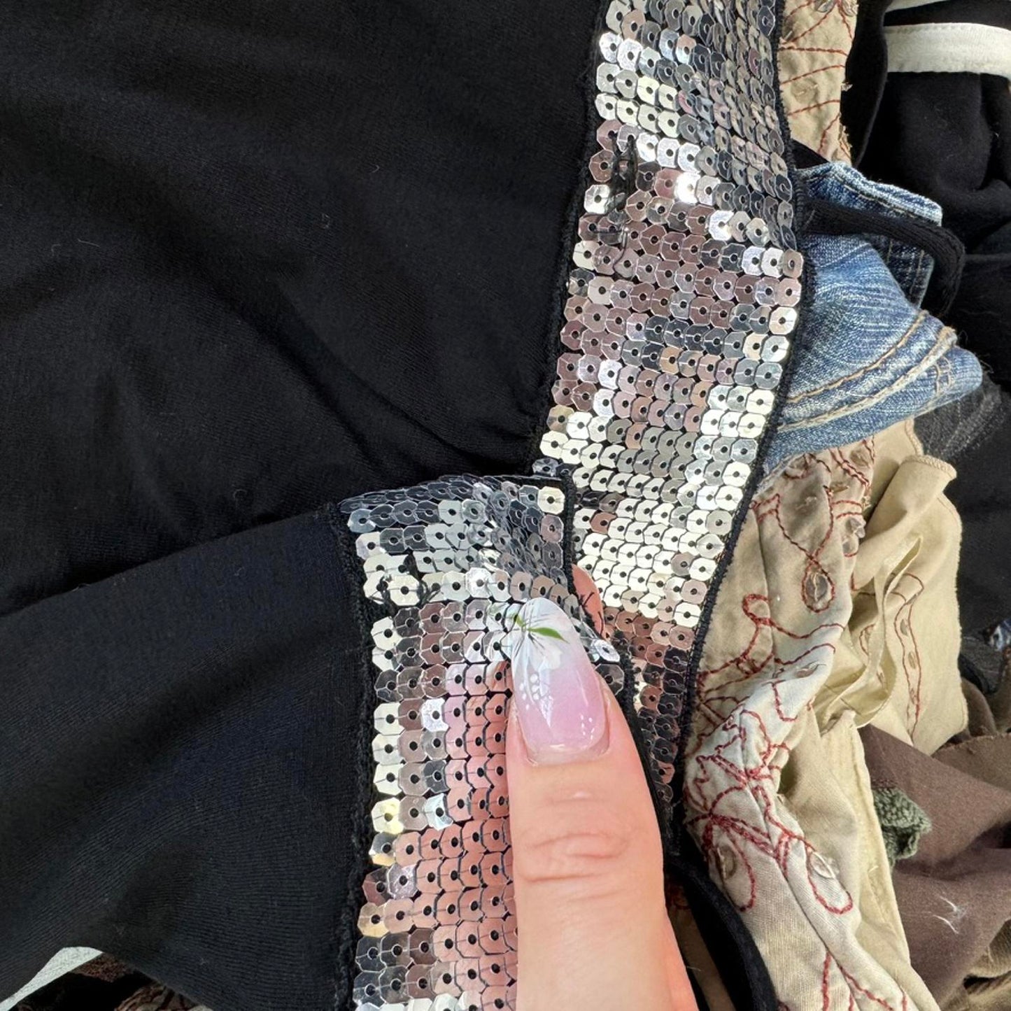 Y2K vintage sequin embellished cami top halter neck peplum clubbing party