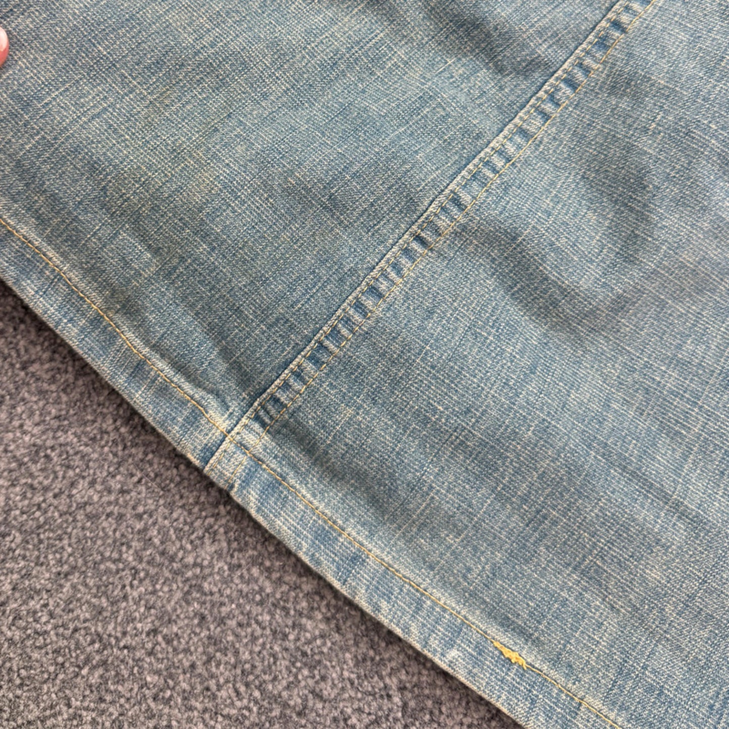 Y2K vintage Jane Norman faded denim mid rise mini skirt light blue wash