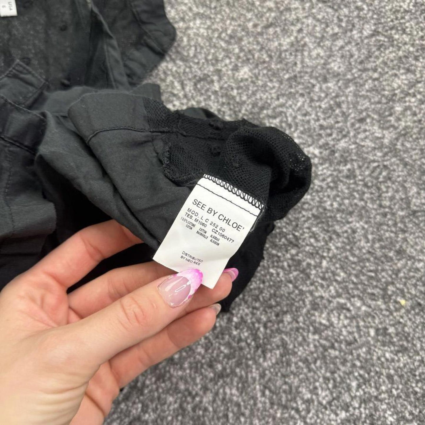 See by Chloe shirt mesh spotty sleeveless button up high neck polka dot