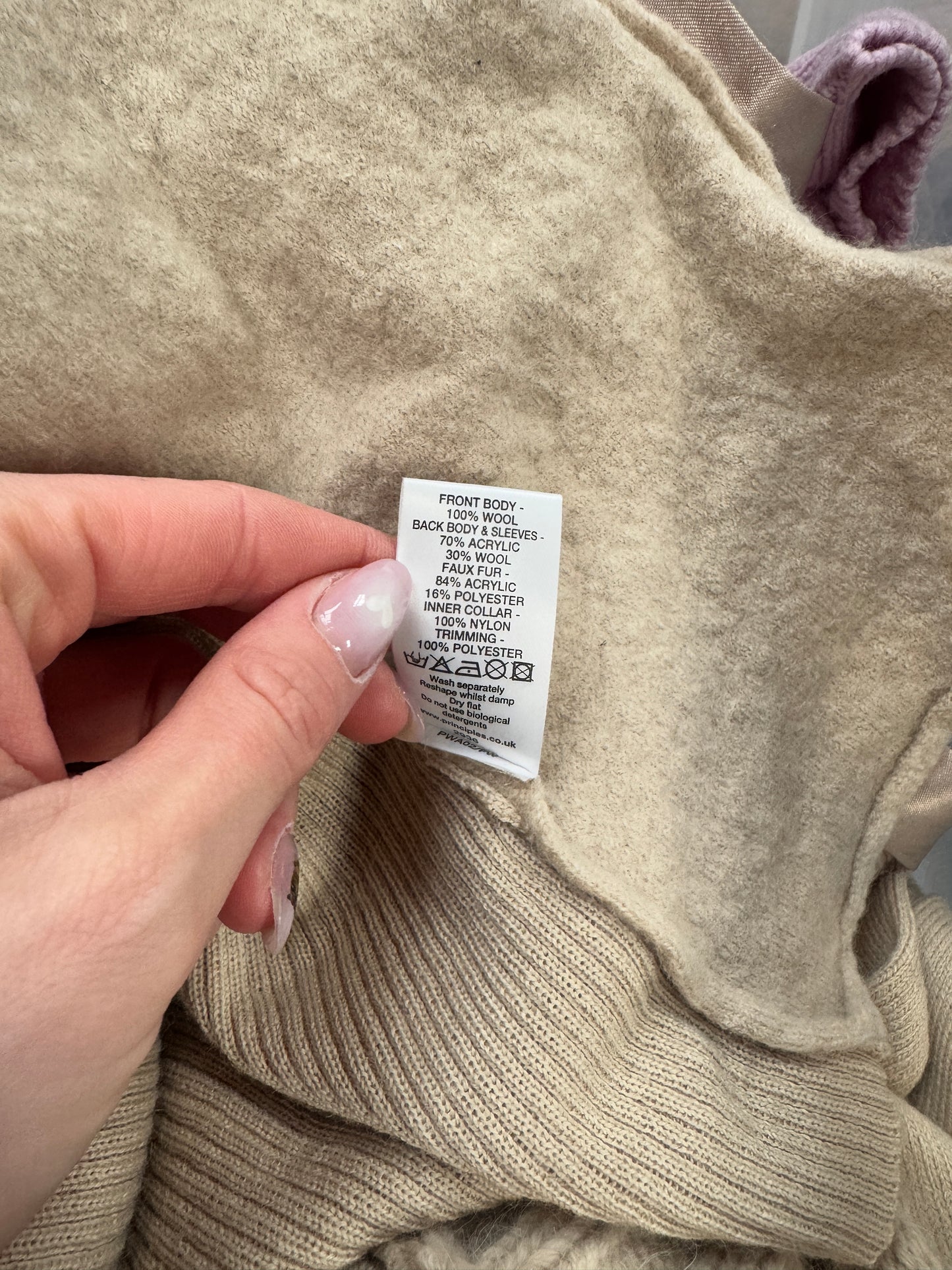 Y2K vintage beige bow faux fur trim cardigan