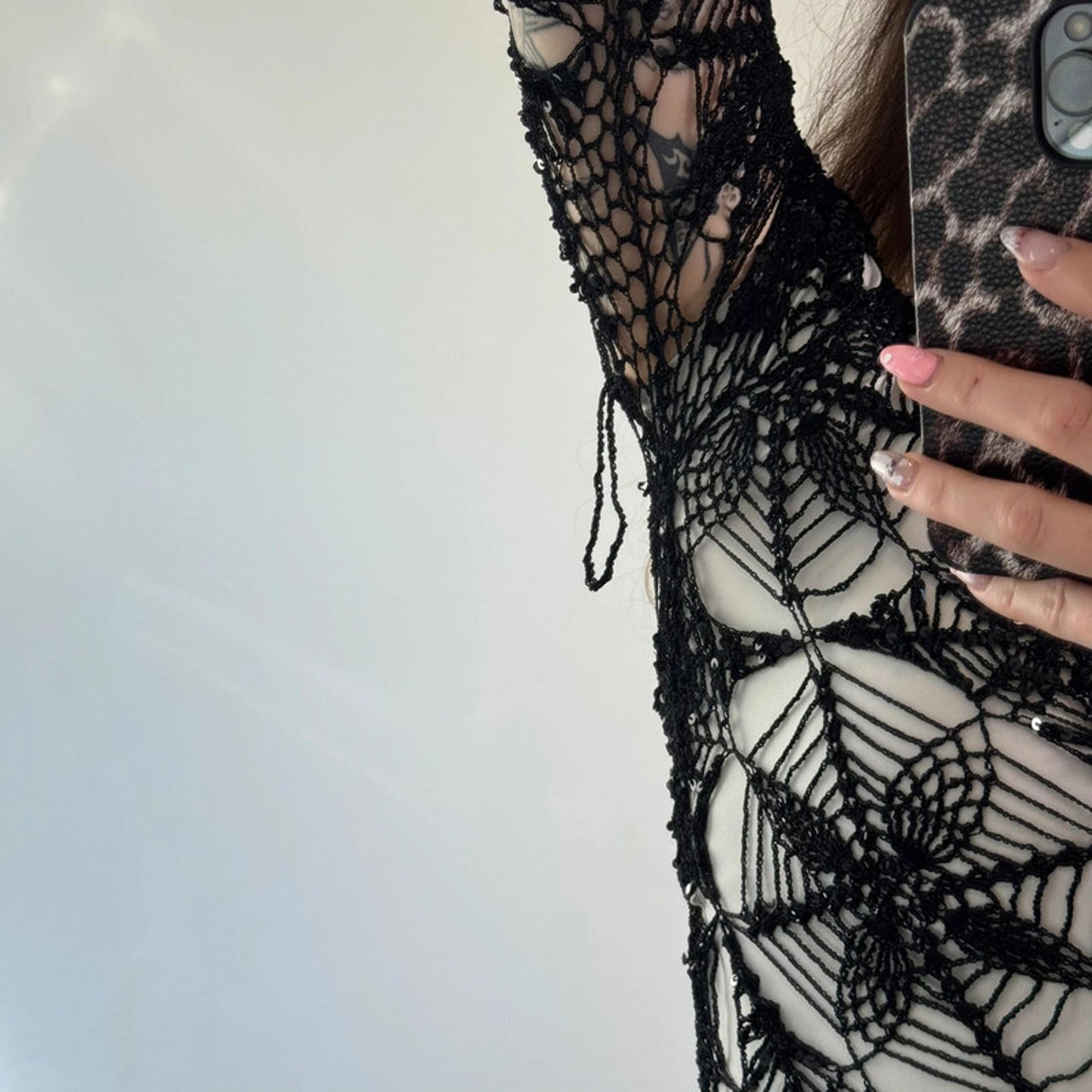 Y2K vintage asymmetrical crochet half sleeve top festival boho summer floral