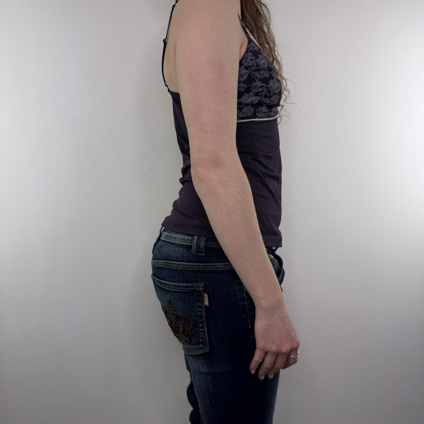 Y2K vintage spotty stretchy cami top