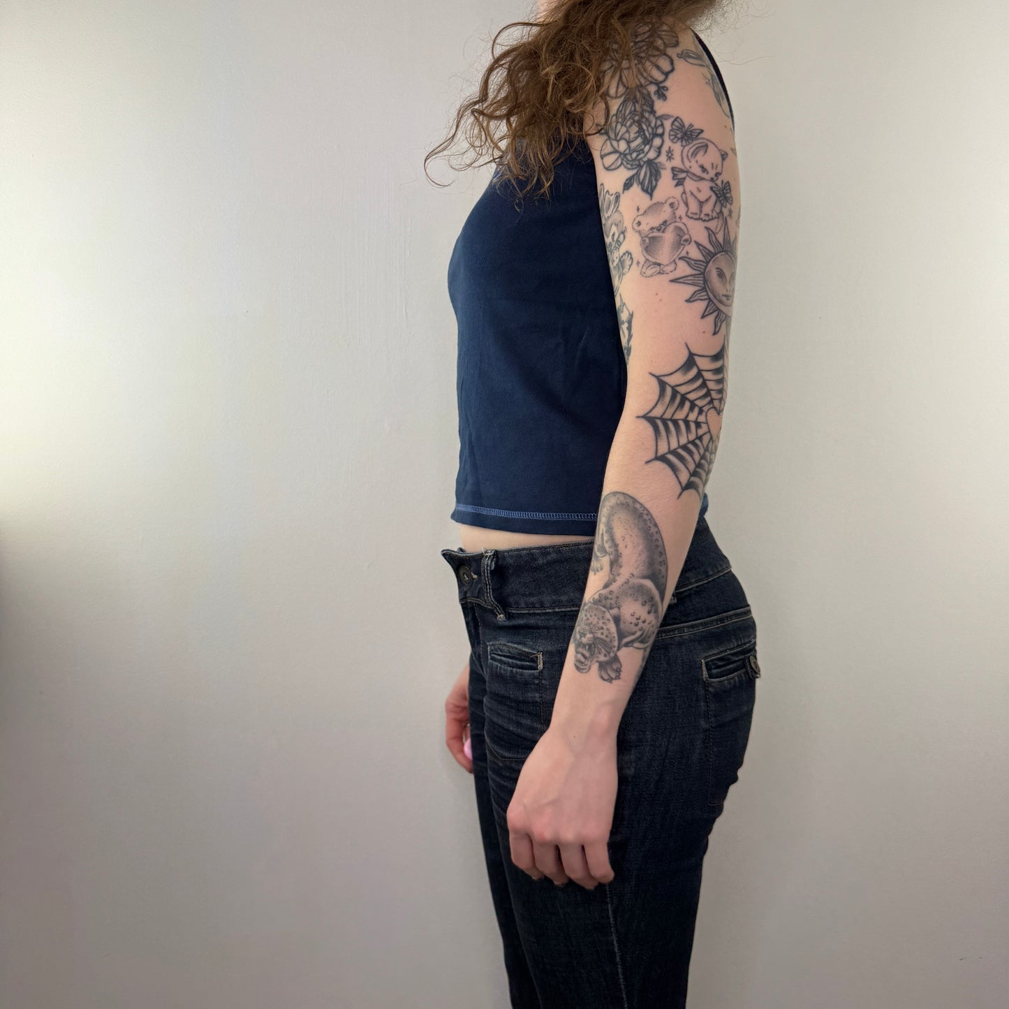 Y2K vintage army graphic print tank top