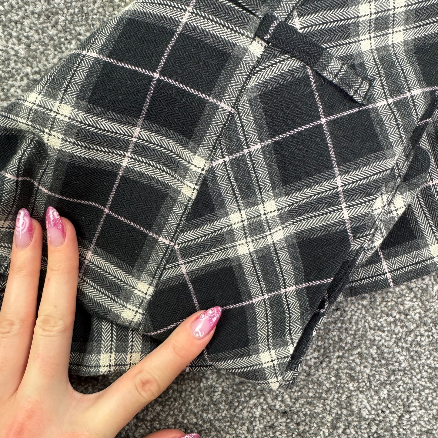 Y2K vinatge low rise tartan mini skirt