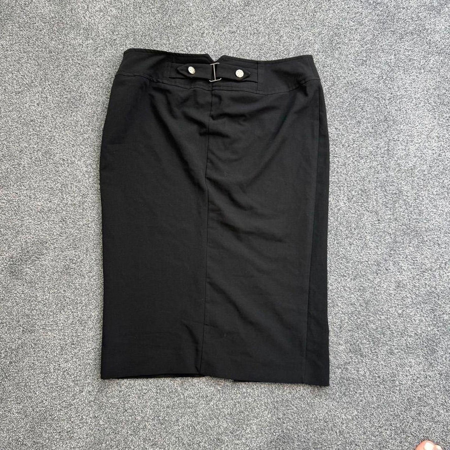 Y2K vintage River Island low rise office buckle formal pencil midi skirt fitted