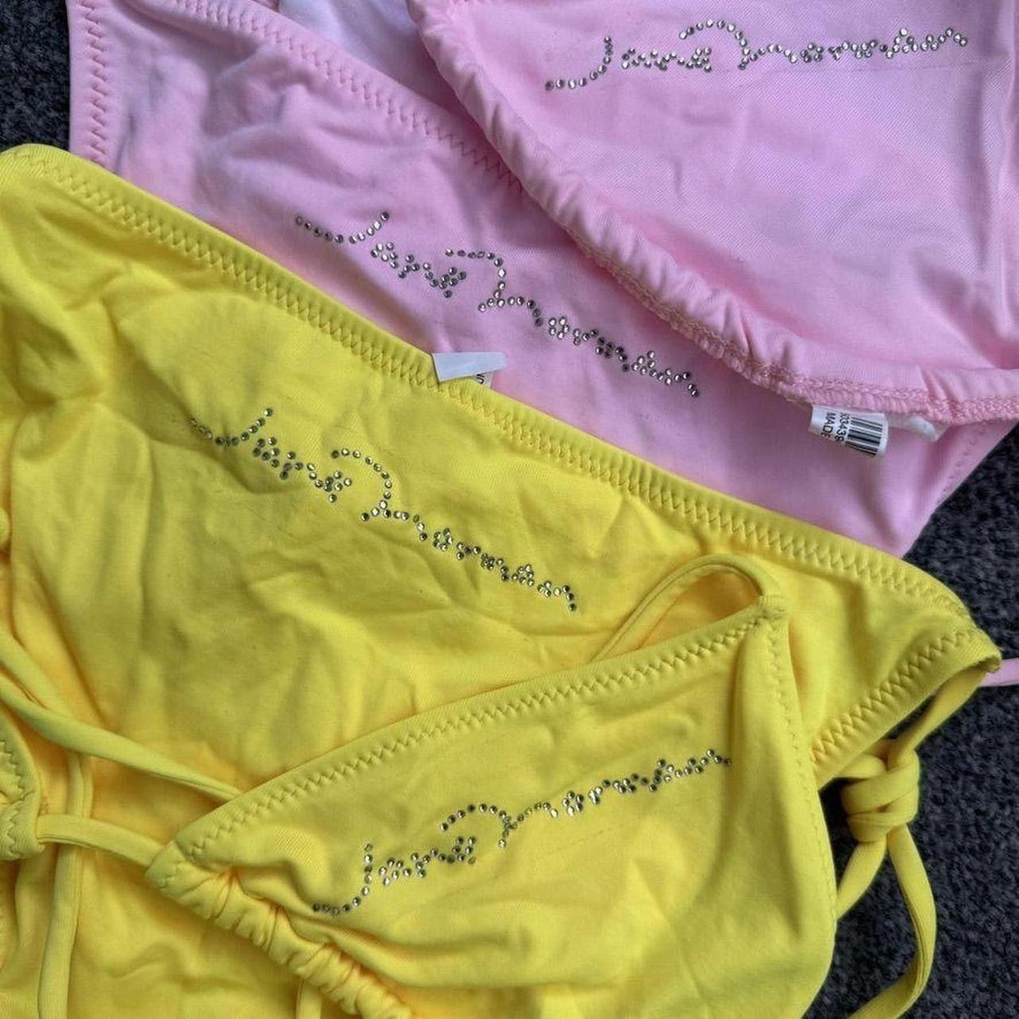 Y2K vintage Jane Norman rhinestone halter neck bikini set matching