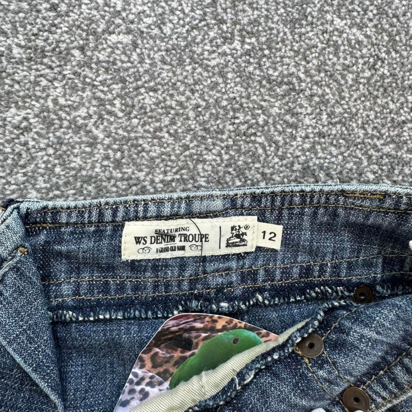 Y2K vintage a line faded denim midi skirt with side pockets