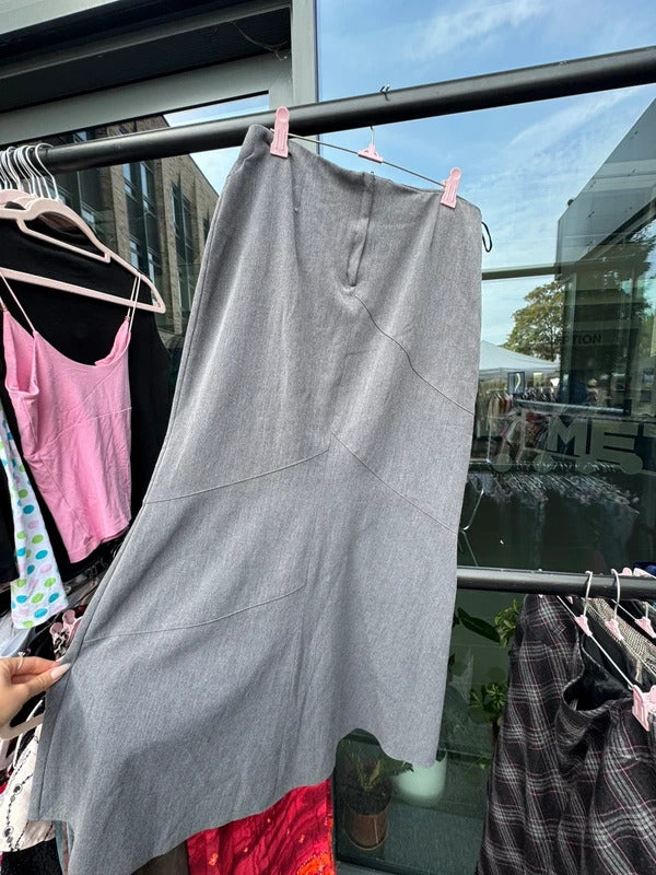 Y2K vintage a line maxi skirt grey
