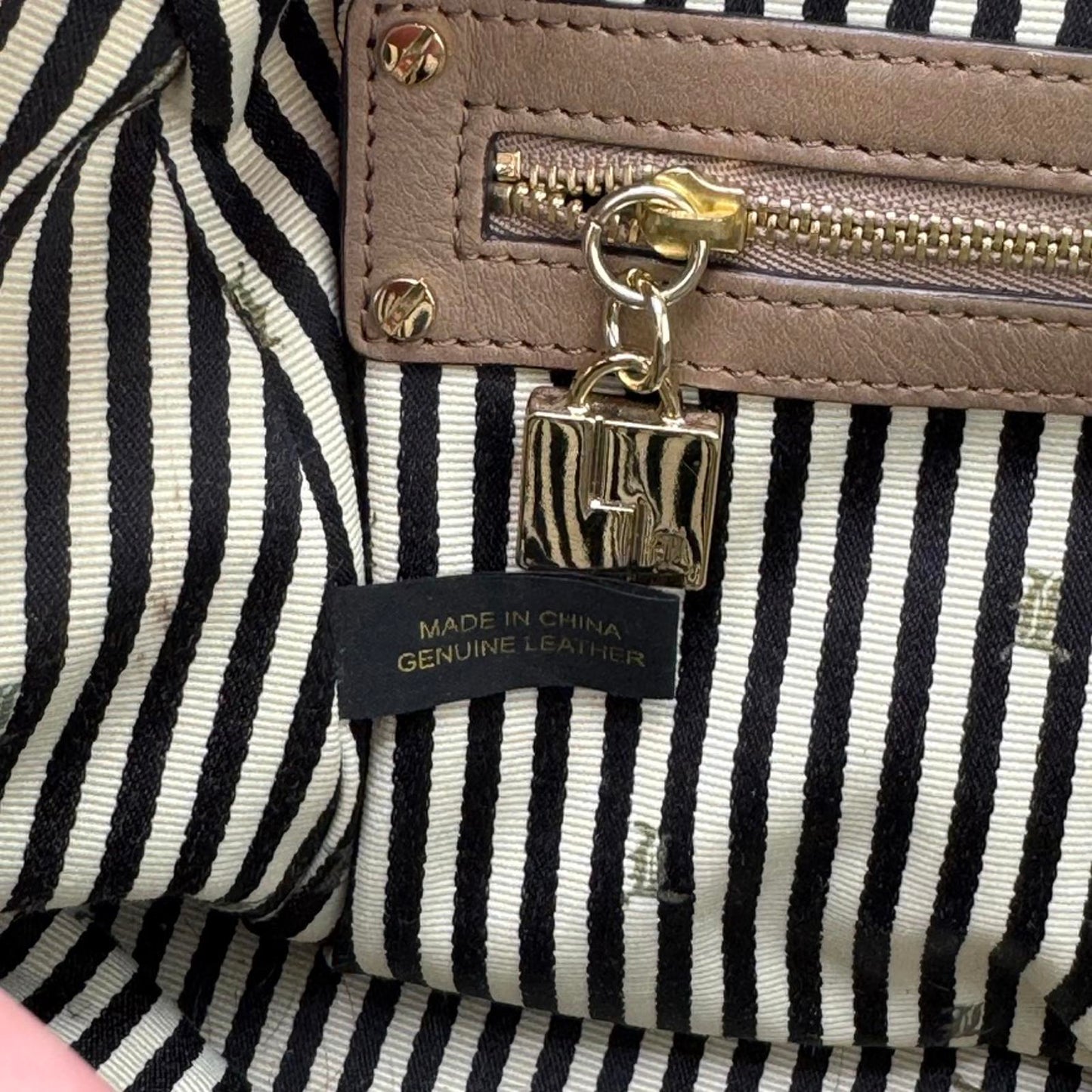 Y2K vintage L.A.M.B. Gwen Stefani large handbag genuine leather brown cream