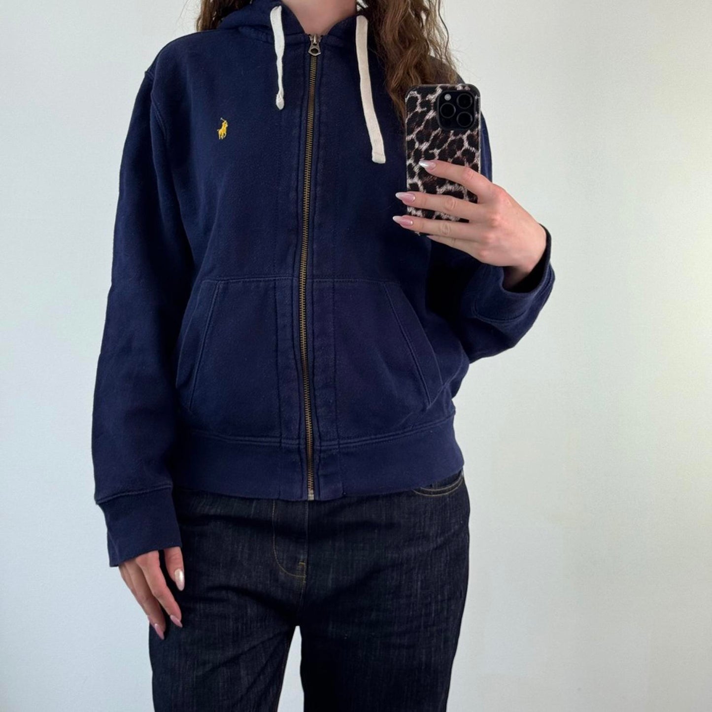 Vintage Polo Ralph Lauren zip up hoodie navy thick heavyweight