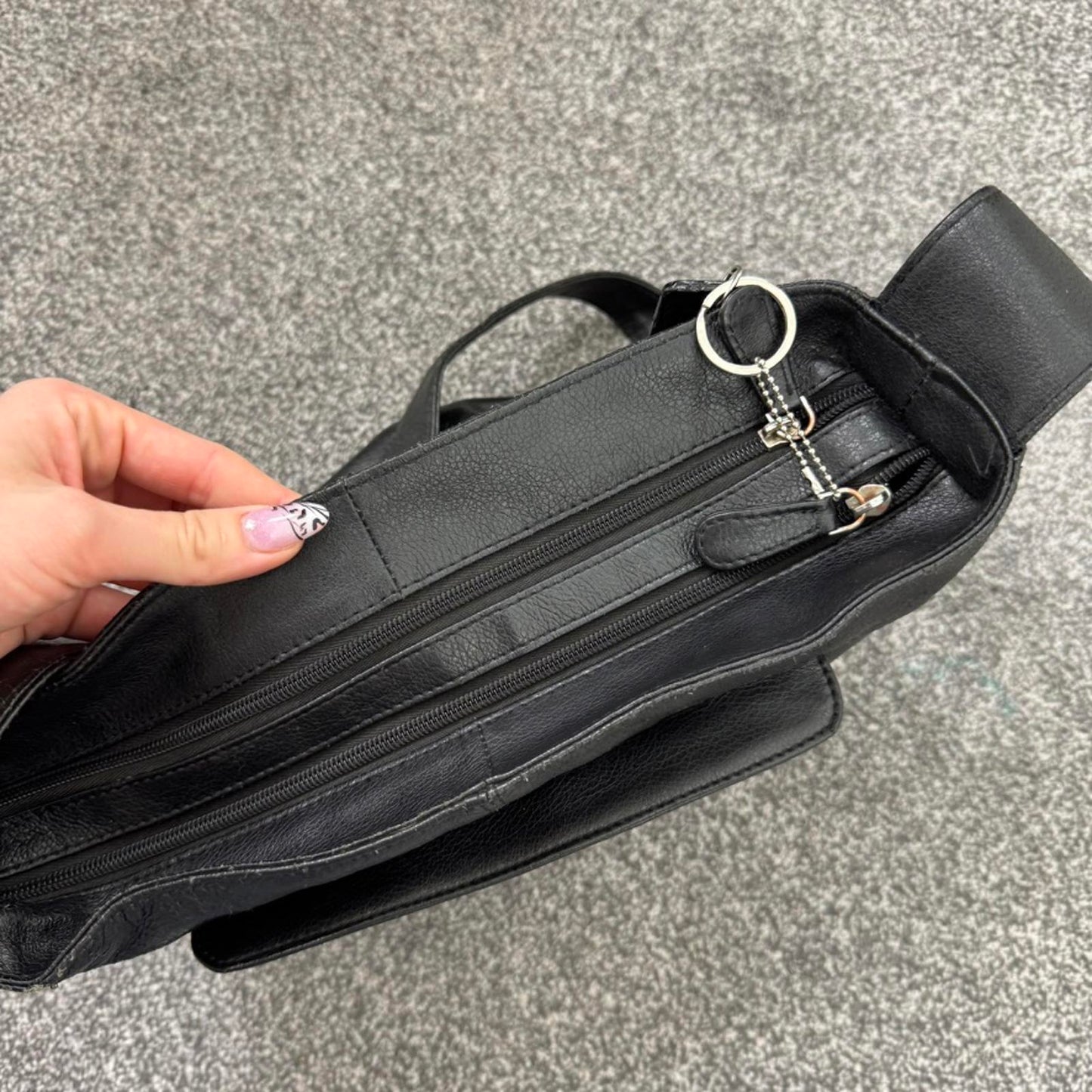 Y2K vintage genuine leather bucket shoulder bag crossbody compartments