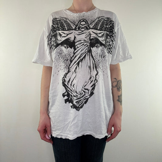 Y2K vintage Affliction graphic print white t shirt top