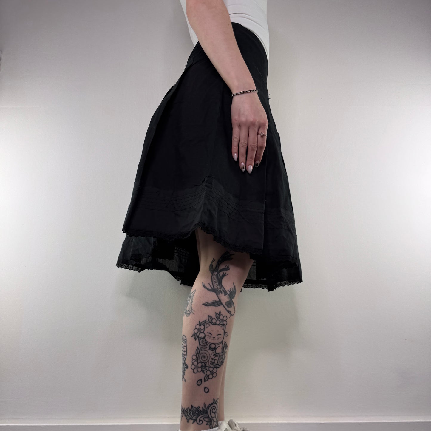 Y2K vintage pleated midi skirt