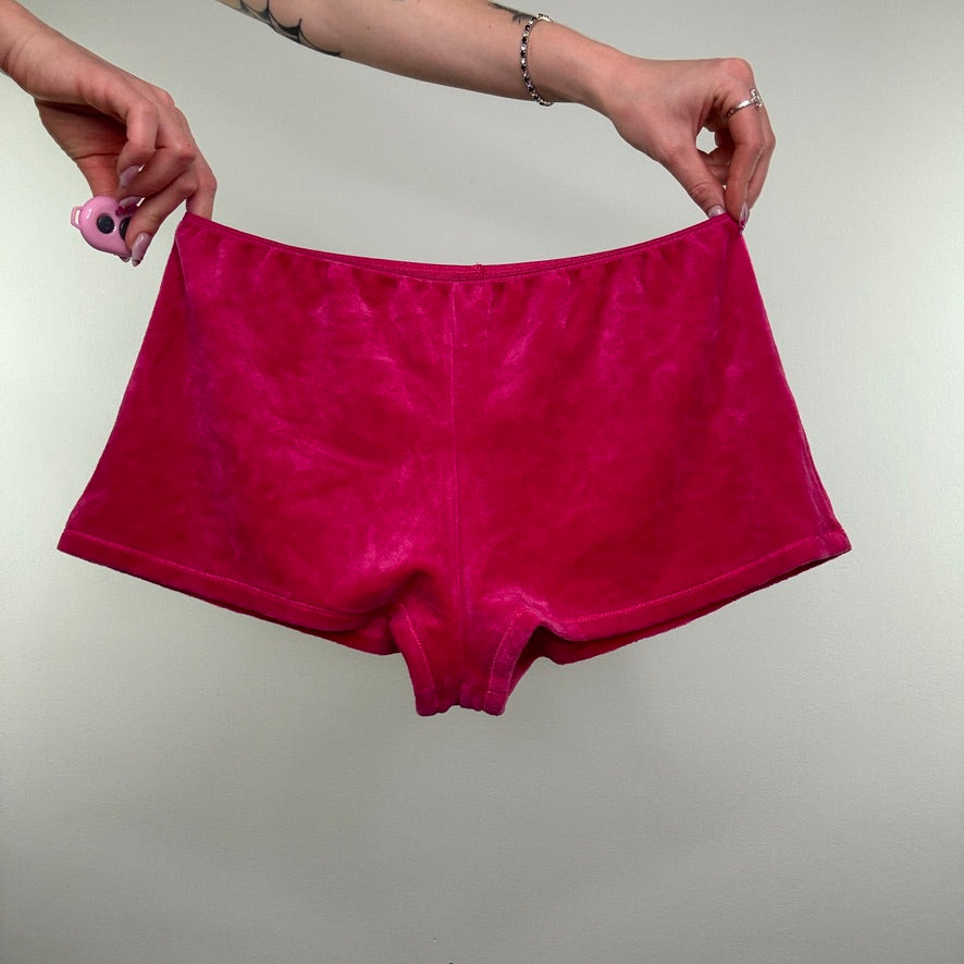 Y2K vintage low rise velour hot pants mini shorts